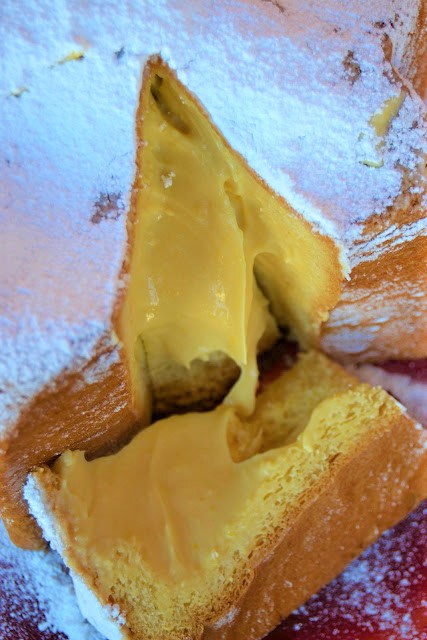 Pandoro farcito con crema di zabaione