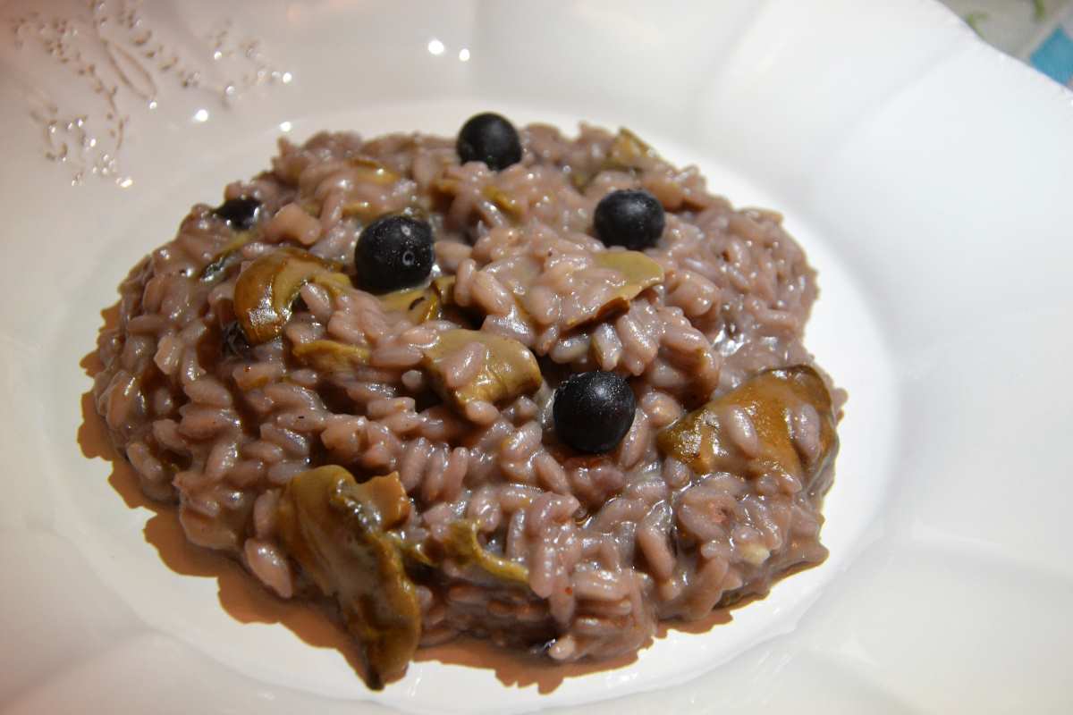 Risotto mirtilli e porcini